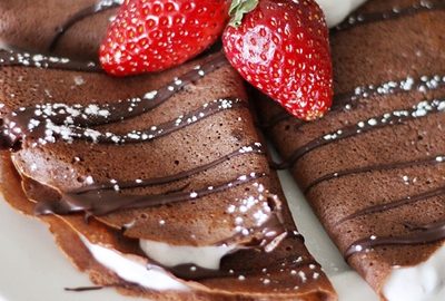 receta de crepas de chocolate